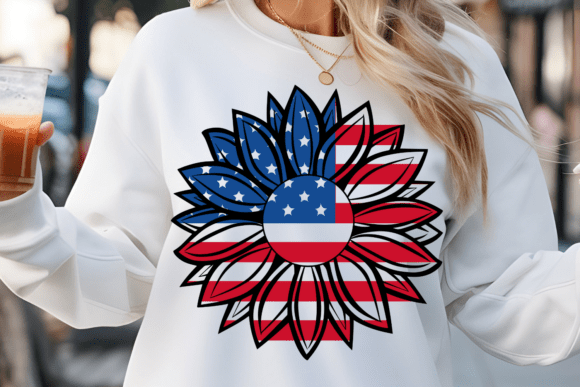 4th of July Sunflower SVG Design 4: Graphics for Crafts & Local Branding