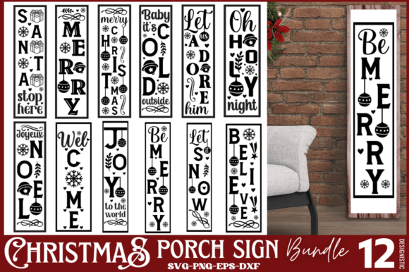 Christmas Porch Sign SVG Bundle