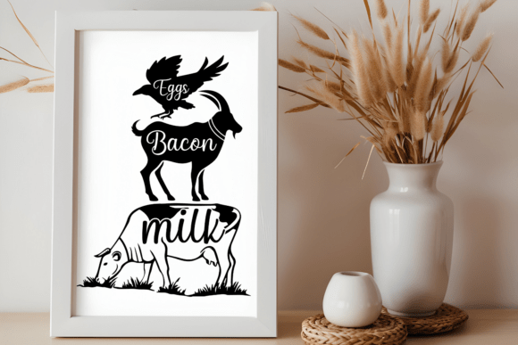 Eggs Bacon Milk SVG for Crafts and Graphics