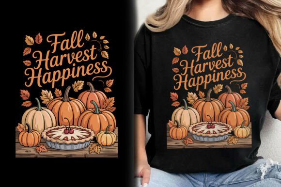 Fall Harvest Happiness Turkey Day Shirt Graphics for T-Shirt Designs