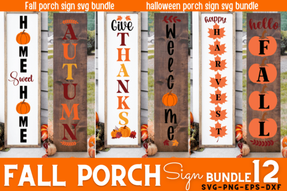 Fall Porch Sign SVG Bundle: Graphics for Crafts & Brand Warmth