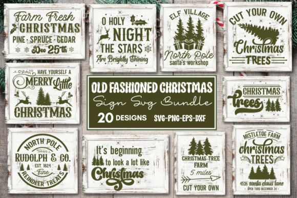 Farmhouse Old Christmas Sign SVG