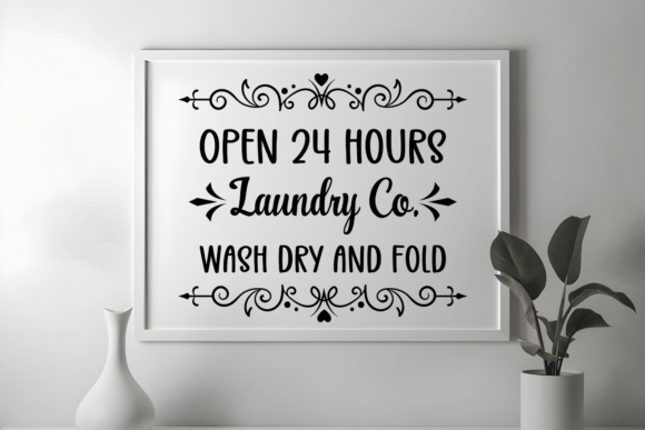 Open 24 Hours Laundry Co. Wash Dry and Fold Graphics for Creative Projects