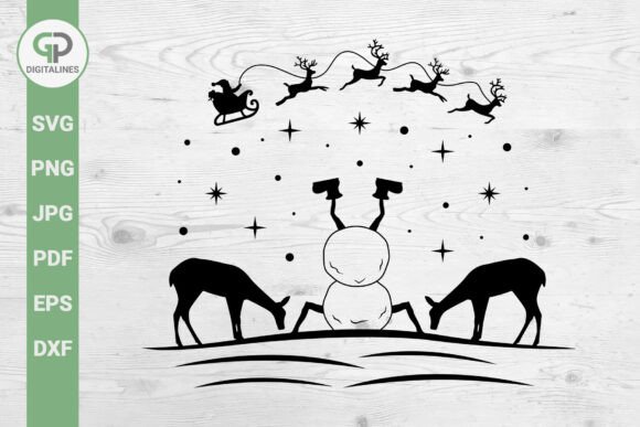 Upside Down Snowman SVG Christmas Graphics